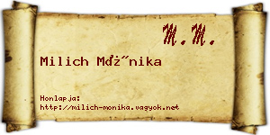 Milich Mónika névjegykártya